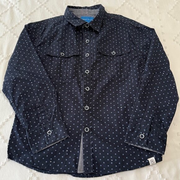 Kids Perry Ellis Button Down Dot shirt size 8 - Picture 1 of 5